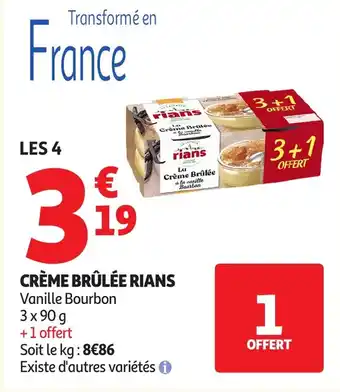 Auchan RIANS Crème brûlée offre