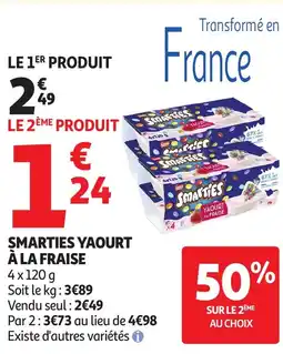 Auchan SMARTIES Yaourt à la fraise offre