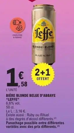 E.Leclerc BIÈRE BLONDE BELGE D'ABBAYE 'LEFFE' offre