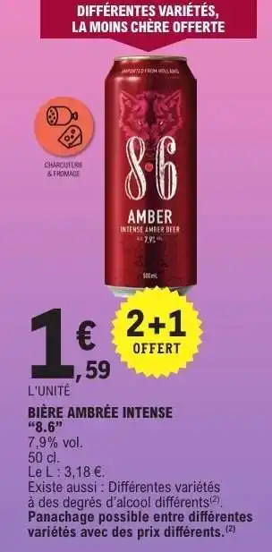 E.Leclerc BIÈRE AMBRÉE INTENSE 8.6 offre