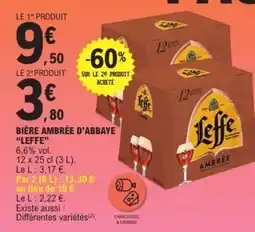E.Leclerc BIÈRE AMBRÉE D'ABBAYE 'LEFFE' offre