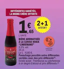 E.Leclerc BIÈRE AROMATISÉE À LA CERISE KRIEK “LINDEMANS” offre