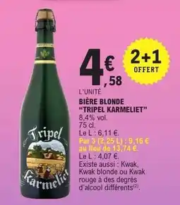 E.Leclerc BIÈRE BLONDE 'TRIPEL KARMELIET' offre