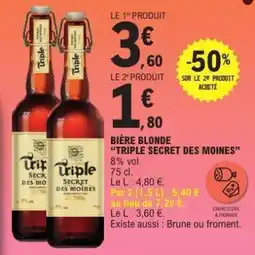 E.Leclerc Bière Blonde Triple Secret Des Moines offre