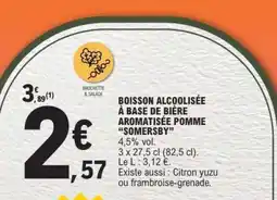 E.Leclerc BOISSON ALCOOLISÉE À BASE DE BIÈRE AROMATISÉE POMME “SOMERSBY” offre