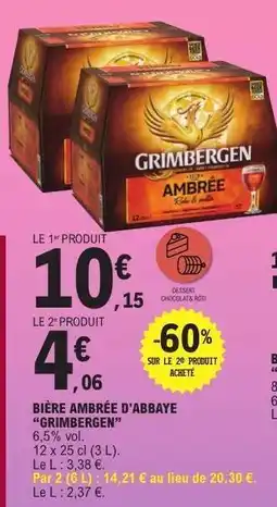 E.Leclerc BIÈRE AMBRÉE D'ABBAYE 'GRIMBERGEN' offre