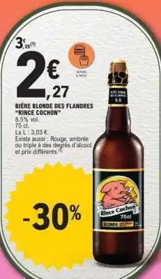 E.Leclerc BIÈRE BLONDE DES FLANDRES 'RINCE COCHON' offre