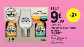 E.Leclerc COFFRET DE DÉGUSTATION DE BIÈRES “3 MONTS” offre