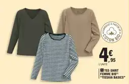 E.Leclerc TEE-SHIRT FEMME BIO TISSAIA BASICS offre