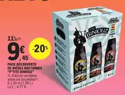 E.Leclerc PACK DÉCOUVERTE DE BIÈRES BRETONNES “P’TITE BINIOUZ” offre