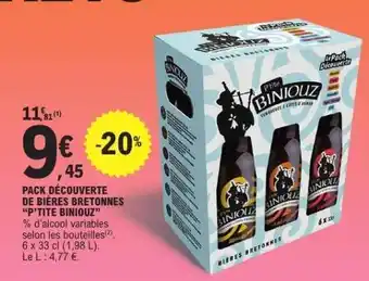 E.Leclerc PACK DÉCOUVERTE DE BIÈRES BRETONNES “P’TITE BINIOUZ” offre