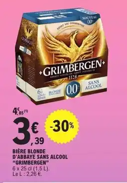E.Leclerc BIÈRE BLONDE D'ABBAYE SANS ALCOOL 'GRIMBERGEN' offre