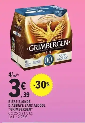 E.Leclerc BIÈRE BLONDE D'ABBAYE SANS ALCOOL 'GRIMBERGEN' offre