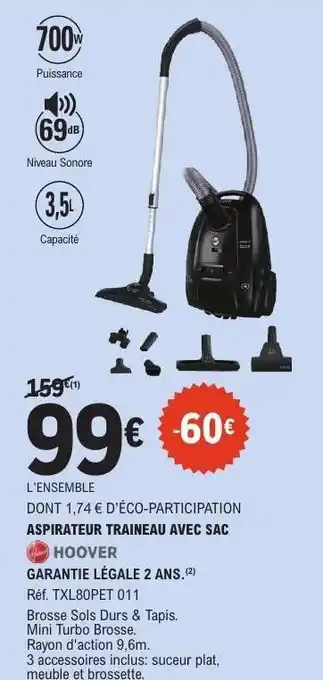 E.Leclerc Aspirateur traîneau avec sac offre