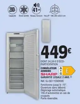 E.Leclerc Congélateur Armoire Sharp offre