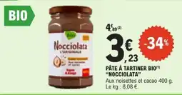 E.Leclerc PÂTE À TARTINER BIO NOCCIOLATA offre