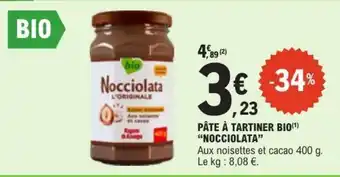 E.Leclerc PÂTE À TARTINER BIO NOCCIOLATA offre