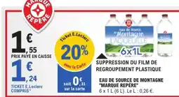 E.Leclerc Eau de Source de Montagne Marque Repère offre