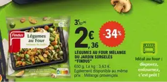 E.Leclerc LÉGUMES AU FOUR MÉLANGE DU JARDIN SURGELÉS “FINDUS” offre