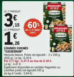 E.Leclerc LÉGUMES CUISINÉS CASSEGRAIN offre
