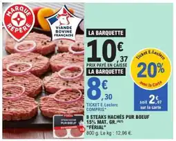 E.Leclerc 8 steaks hachés pur bœuf offre