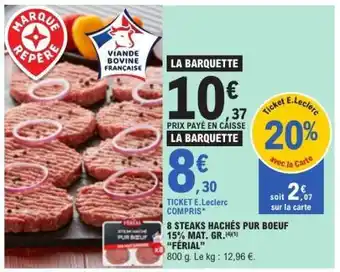 E.Leclerc 8 steaks hachés pur bœuf offre