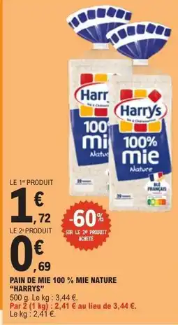 E.Leclerc PAIN DE MIE 100% MIE NATURE “HARRY’S” offre