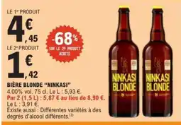 E.Leclerc BIÈRE BLONDE “NINKASI” offre