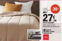 E.Leclerc Couette Velours Cotelé 240x220 cm offre
