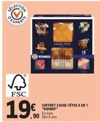 E.Leclerc COFFRET CASSE-TÊTES 8 EN 1 “KIDWAY” offre