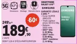 E.Leclerc SMARTPHONE GALAXY-A16(5G) offre