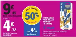 E.Leclerc 9 RECHARGES POUR ROLLER 'FRIXION' + 1 GOMME offre