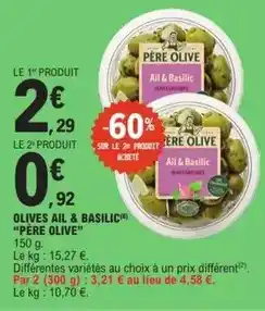 E.Leclerc Olives ail & basilic offre