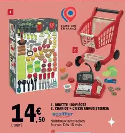E.Leclerc Dinette 100 pièces / Chariot + Caisse Enregistreuse offre
