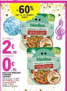 E.Leclerc PETIT PLAT MORCEAUX À DÉVORER “BLÉDINA” offre