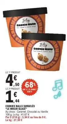 E.Leclerc COOKIES BALLS SURGELÉS “LE MOCHI GLACÉ” offre