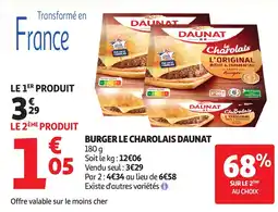 Auchan DAUNAT Burger le charolais offre
