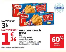 Auchan FINDUS Fish & chips surgelés offre