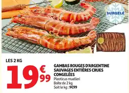 Auchan Gambas rouges d'argentine sauvages entières crues congelées offre