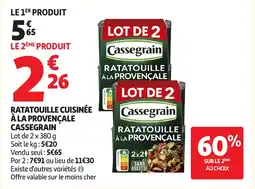 Auchan CASSEGRAIN Ratatouille cuisinée à la provençale offre