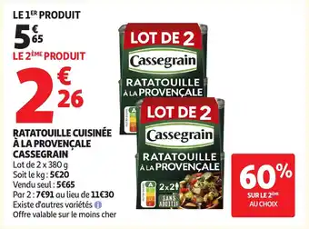 Auchan CASSEGRAIN Ratatouille cuisinée à la provençale offre