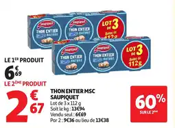 Auchan SAUPIQUET Thon entier msc offre