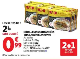 Auchan WAI WAI Nouilles instantannées thailandaise offre