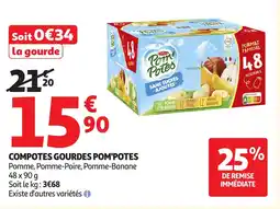 Auchan POM'POTES Compotes gourdes offre