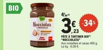 E.Leclerc NOCCIOLATA Pâte à tartiner bio offre