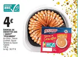 E.Leclerc ÉVENTAIL DE CREVETTES ASC + SAUCE “PESCANOVA” offre
