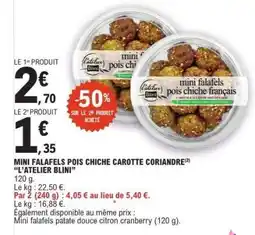 E.Leclerc MINI FALAFELS POIS CHICHE CAROTTE CORIANDRE offre