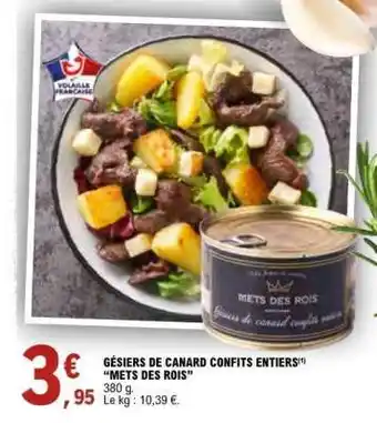 E.Leclerc GÉSIERS DE CANARD CONFITS ENTIERS METS DES ROIS offre