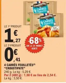 E.Leclerc CROUSTIPATE 4 carrés feuilletés offre