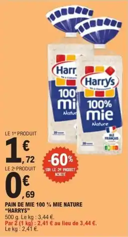 E.Leclerc HARRYS Pain de mie 100 % mie nature offre